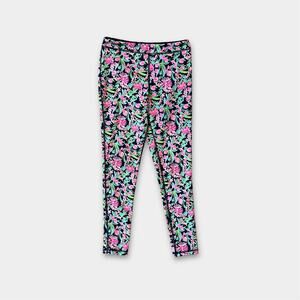 Lilly Pulitzer Mini Weekender Luxletic Legging Low Tide Navy Garden L 8-10